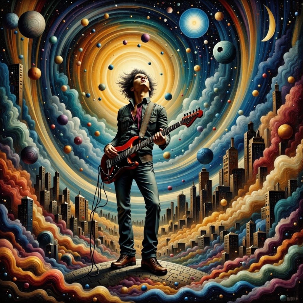 Rock and Roll Soul in Vibrant Surreal Abstraction