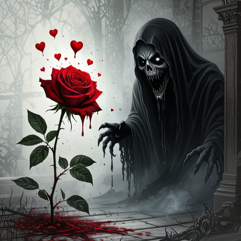 Cursed Rose Haunted by Ghostly Entity
