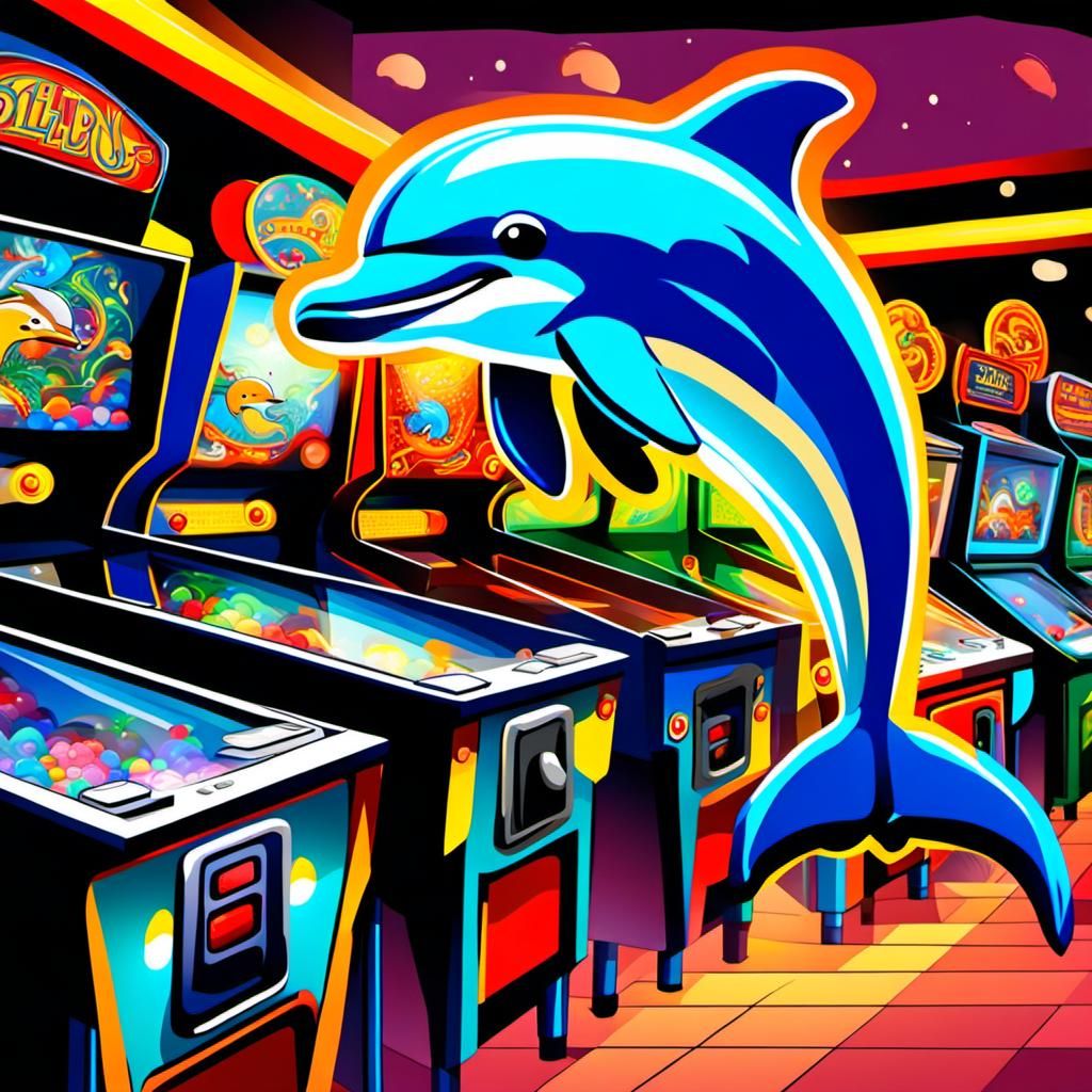 Dolphin Plays Pinball in an Arcade