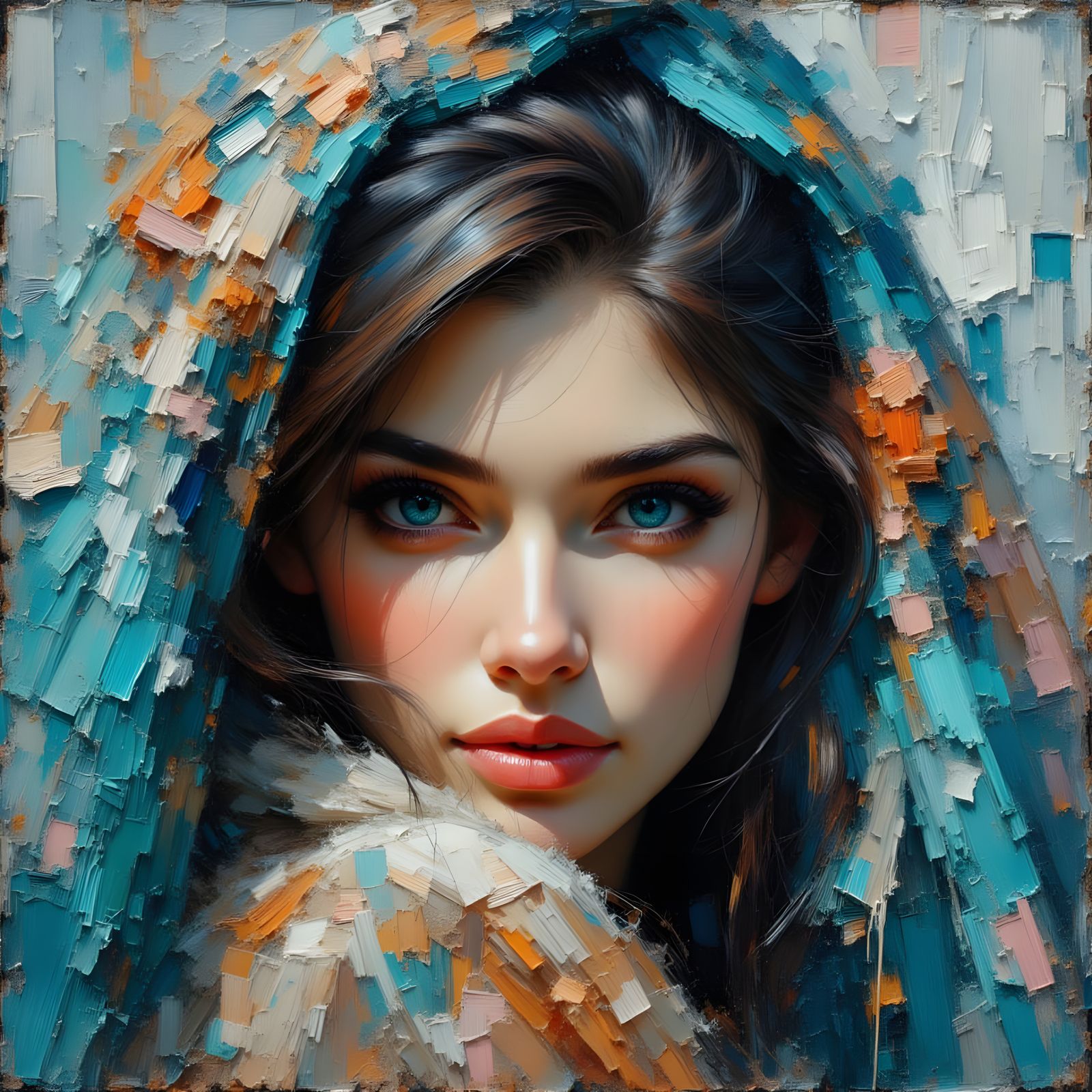 Impasto Oil Painting of a Goddess of Beauty