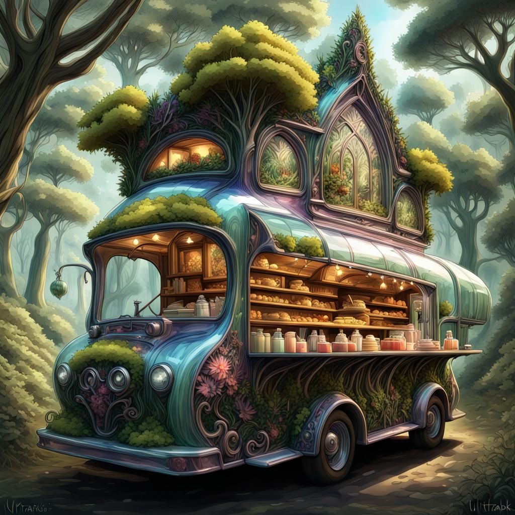 fractal recrusive gothic glass  food truck