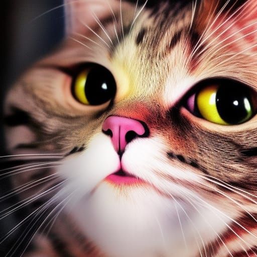Hyperrealistic Cat in Splash Art Style