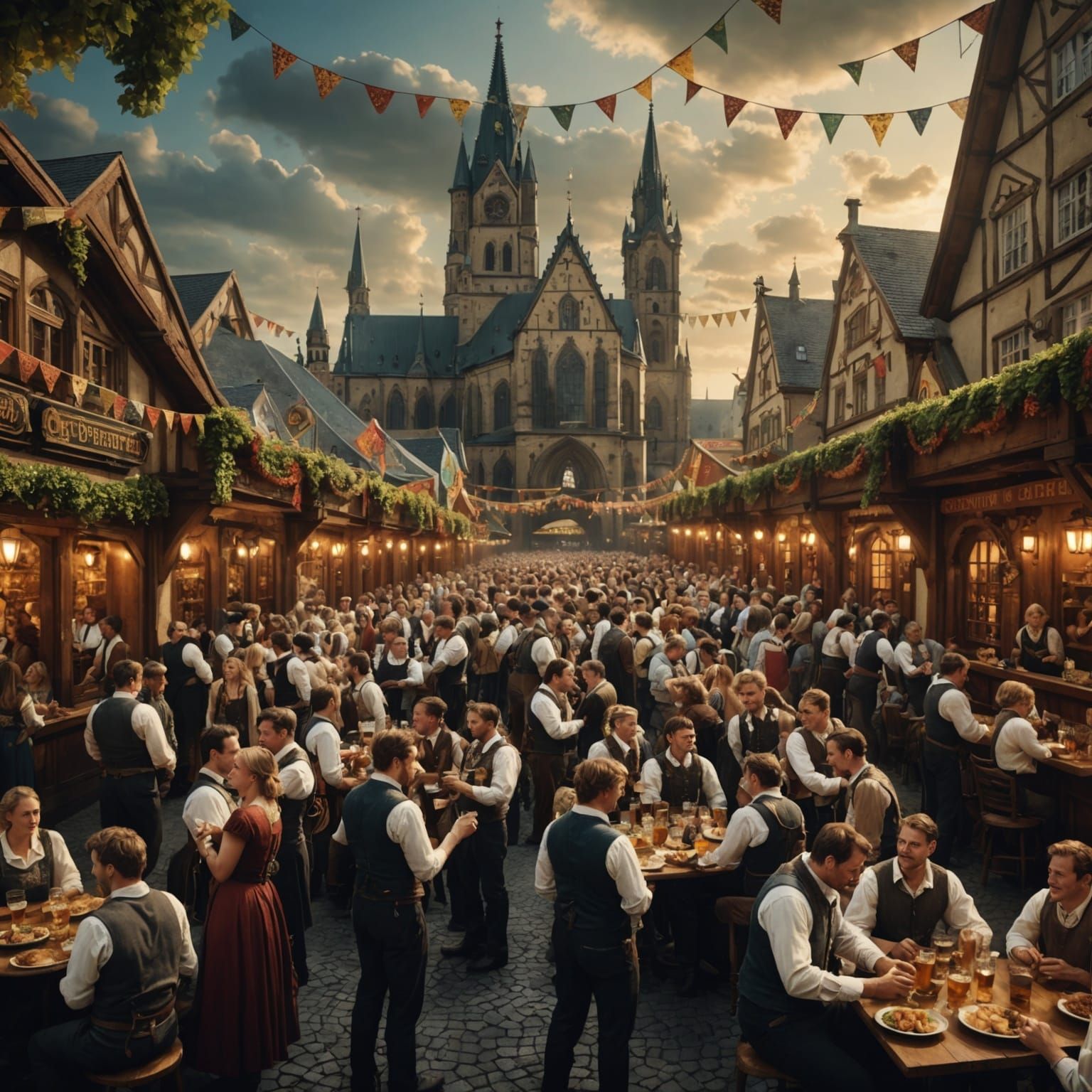 Oktoberfest Party in Cologne: A Digital Painting