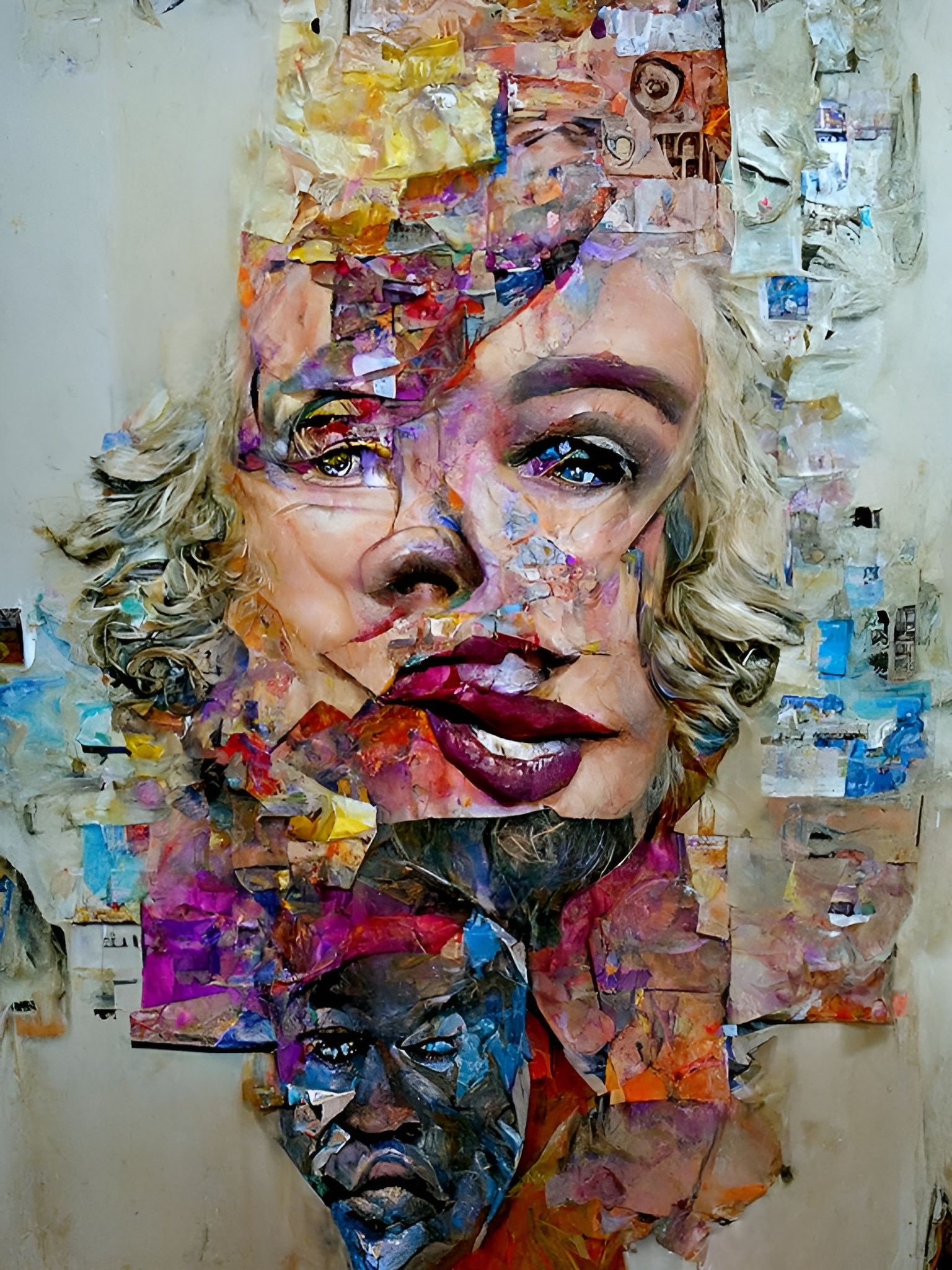 Hyperrealistic Mixed Media Portrait of Marilyn Monroe