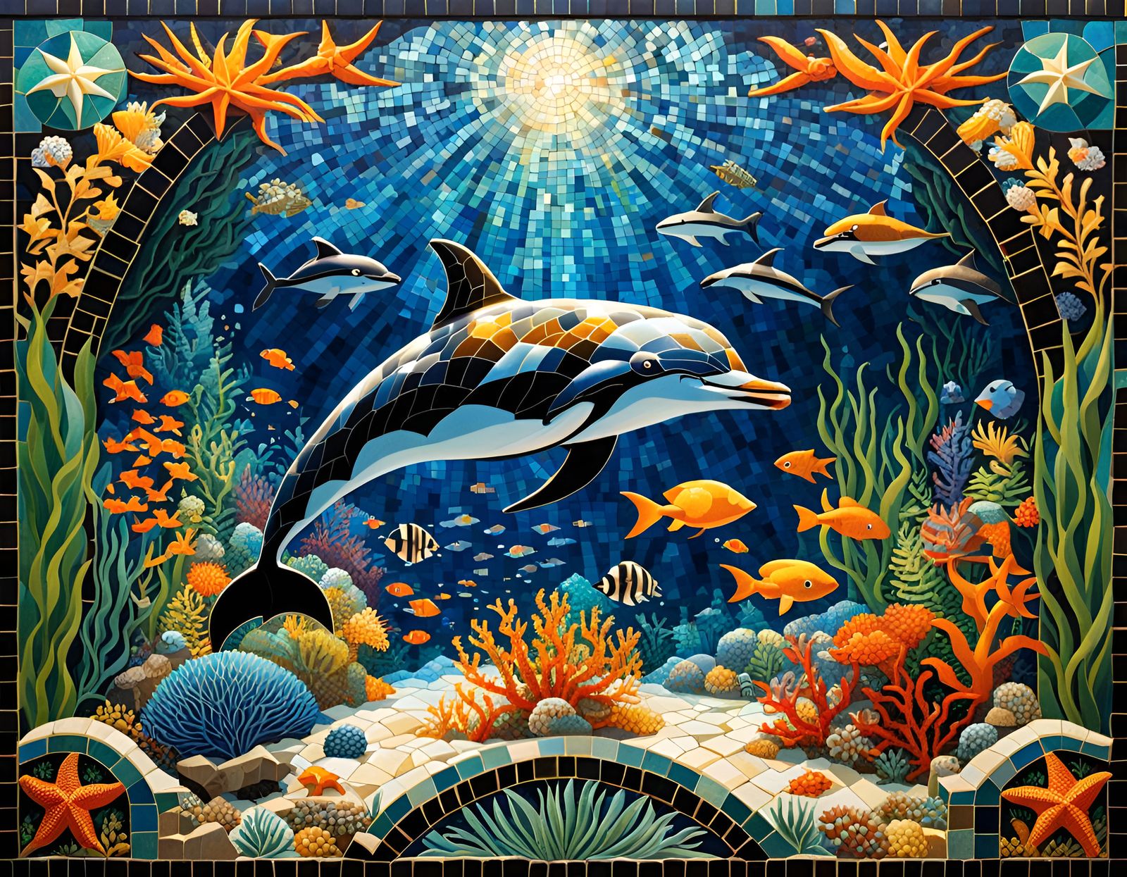 Dolphin pod sunbathing