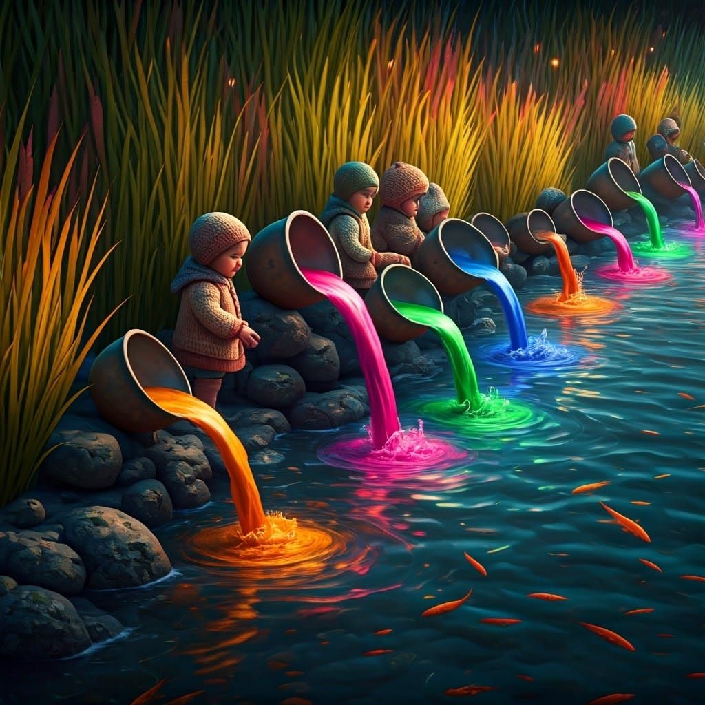 Colorful Fish in Crystalline Water: Fantasy Art
