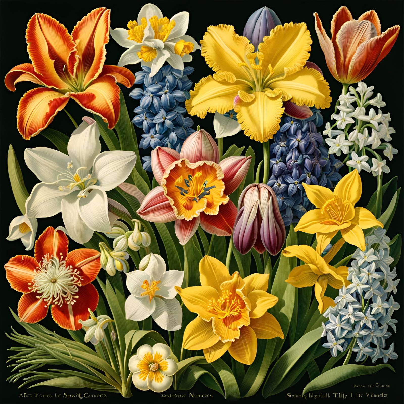 Blooming Spring Flowers (Plate)