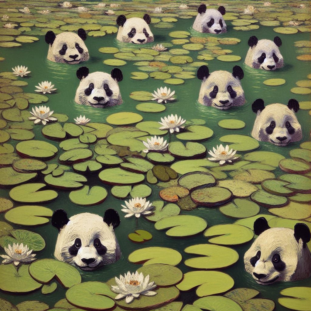 Pandalillies with apologies to Claude Monet