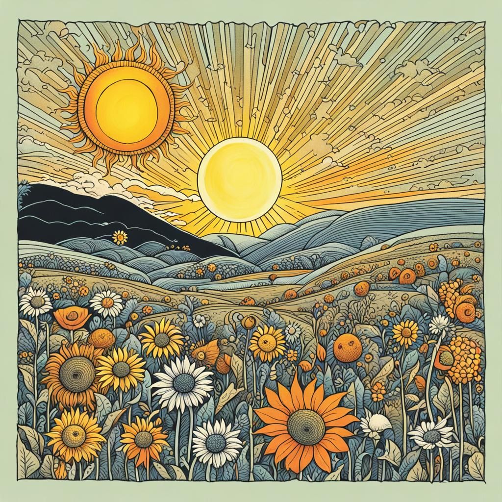 Heavenly Sunshine Beams Through Soft Clouds