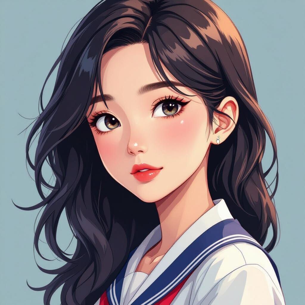 Dynamic Anime Girl in Vibrant Studio Trigger Style