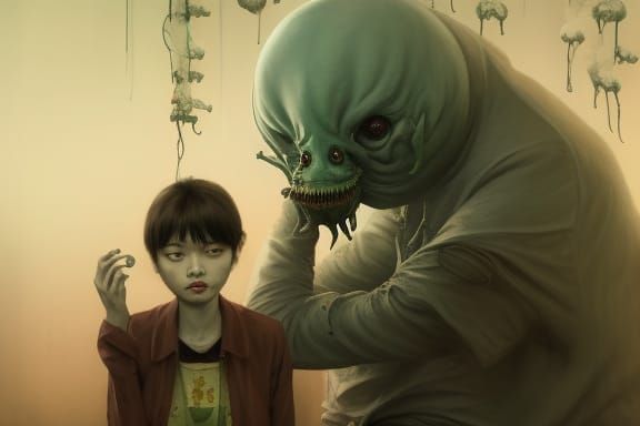 Sovietpunk Cthulhu Eats Curry in Tokyo, Manga Portrait