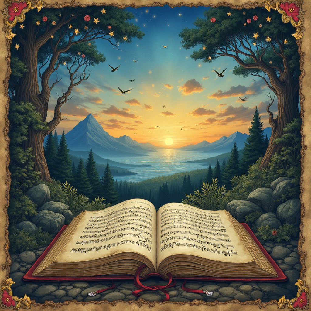 Fae Illuminated Manuscript in Medieval Style