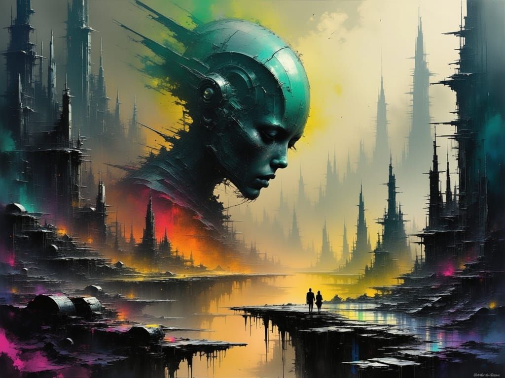 Ancient Alien Cities in Space: Matte Painting