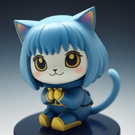 Anime Cat Girl Figurine in Plastic Suit