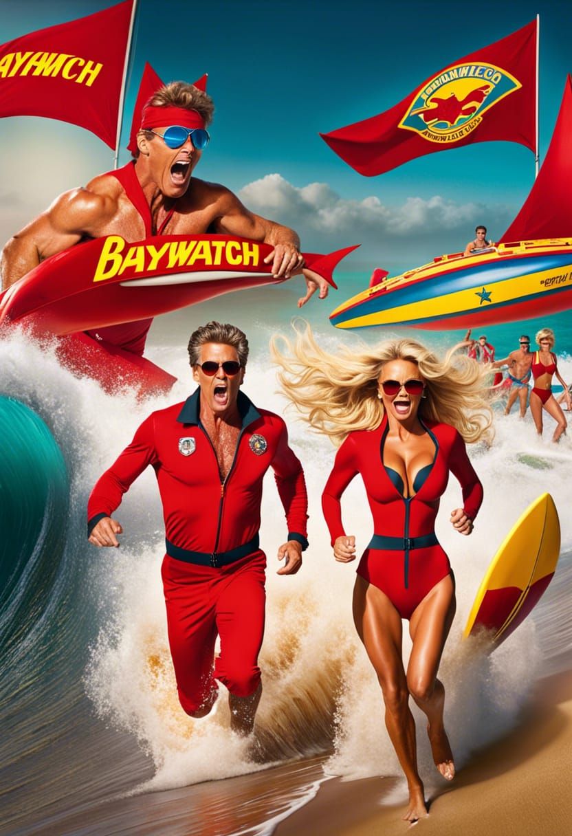 Baywatch a crazy, manic promotional collage of colour