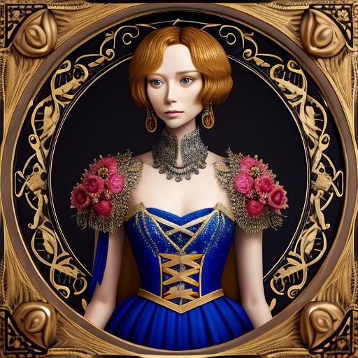 Cruel Ginger Princess in Crimson Dress