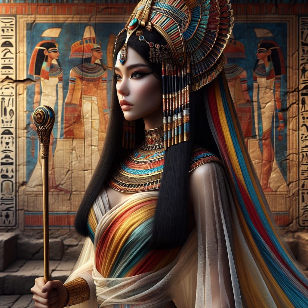Ancient Egyptian Goddess of Youth in Imperial Regalia