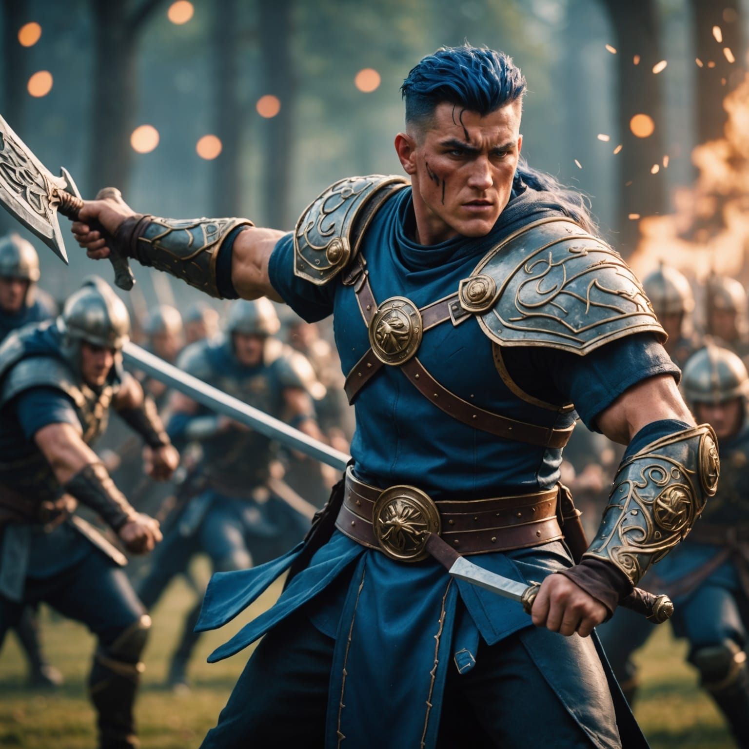 Cu Chulainn Battles an Army: Natural Lighting