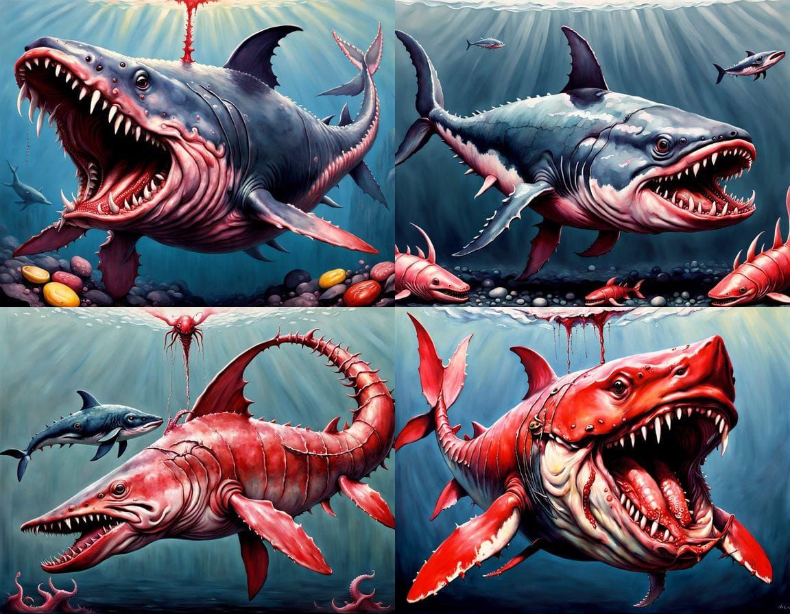 Horrific Mutant Animal Fusion in Surreal Style