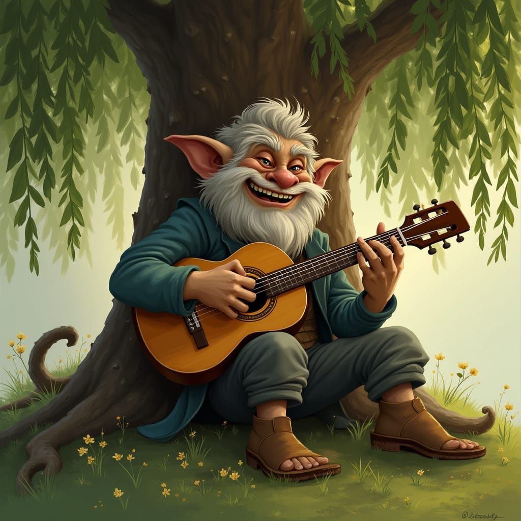 Handsome Troll Singing Under Willow Tree