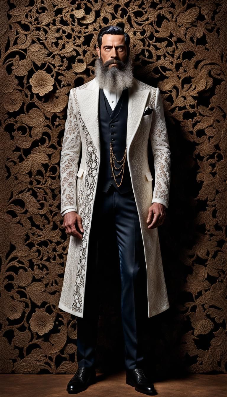 Lace Carving of a Bearded Man