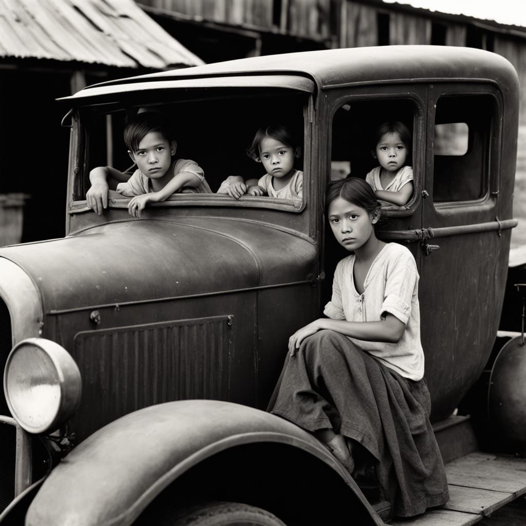 A Somber Family Portrait from the Great Depression