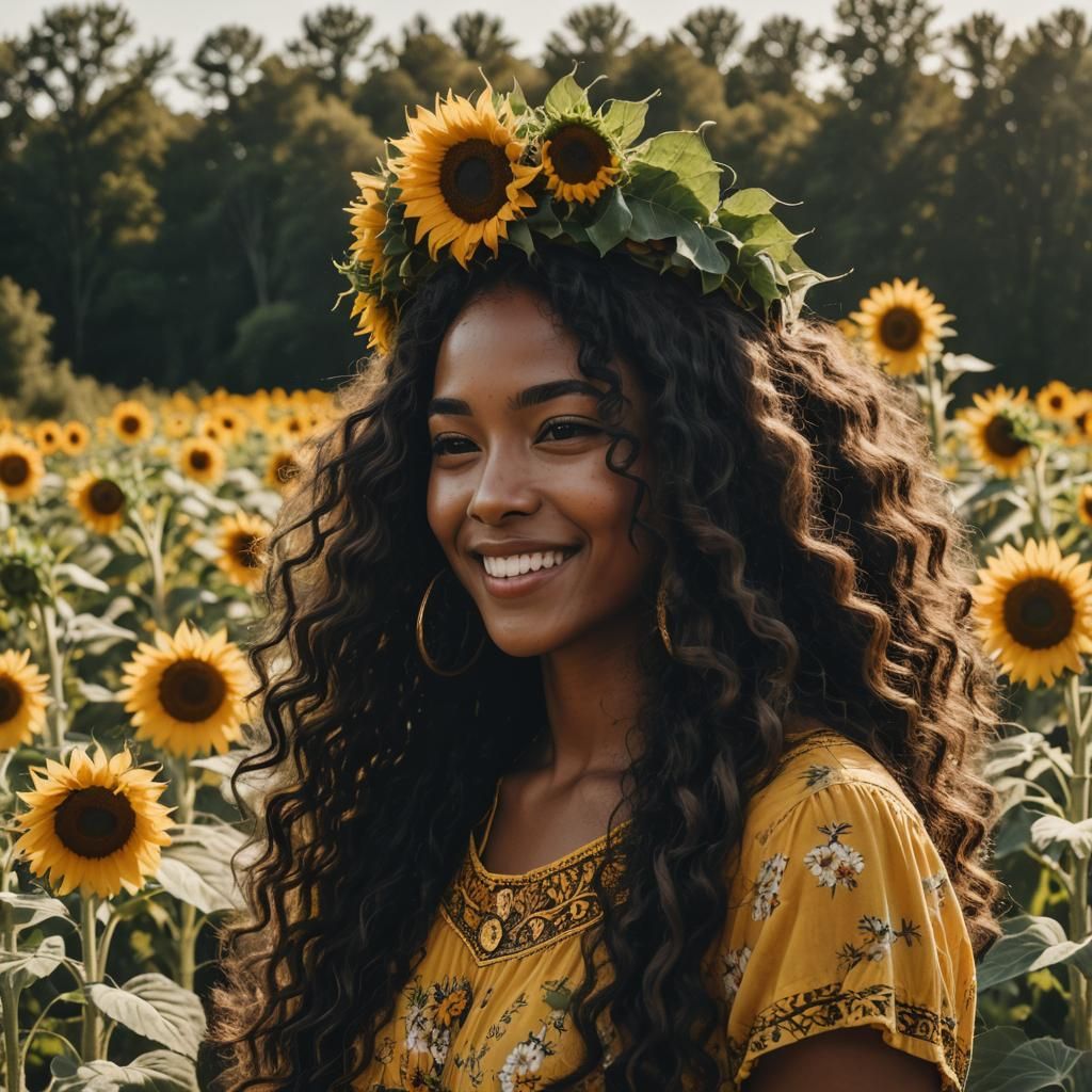 Sunflower Crown: A Cinematic Portrait of Beauty