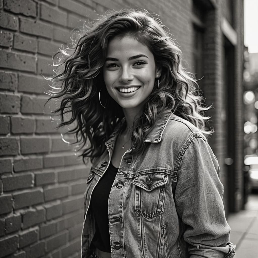 Fashionable Woman in Moody Black and White Photo