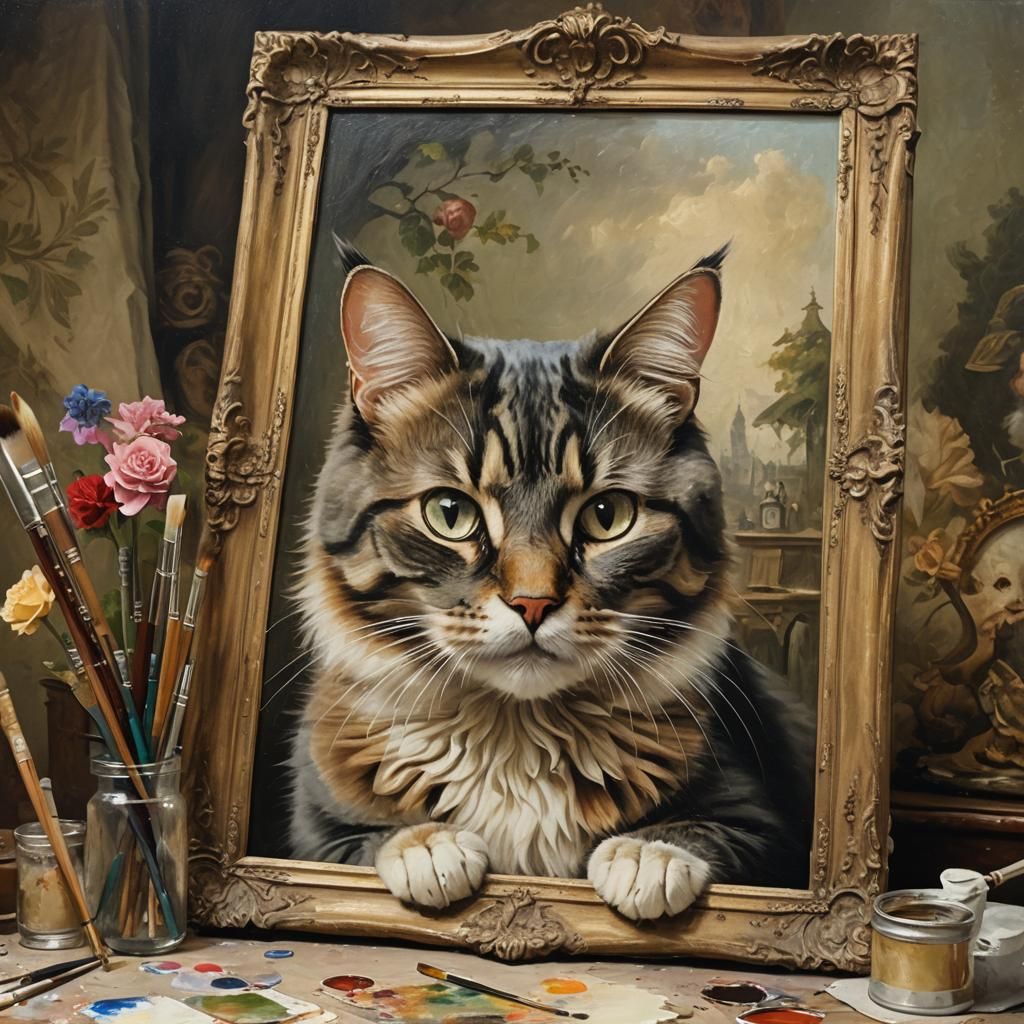 Cat's Victorian Era Self-Portrait in Studio