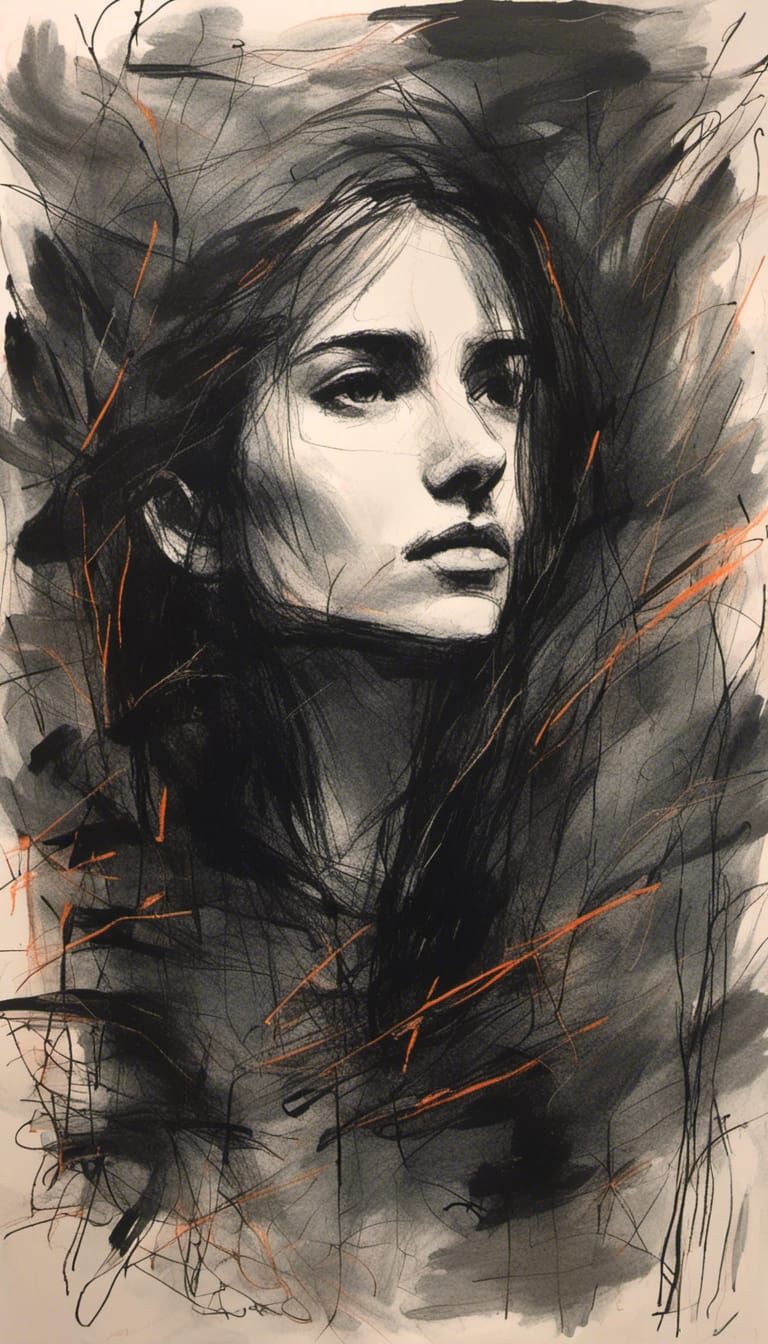 Colorful Panther Portrait in Black Night Jungle