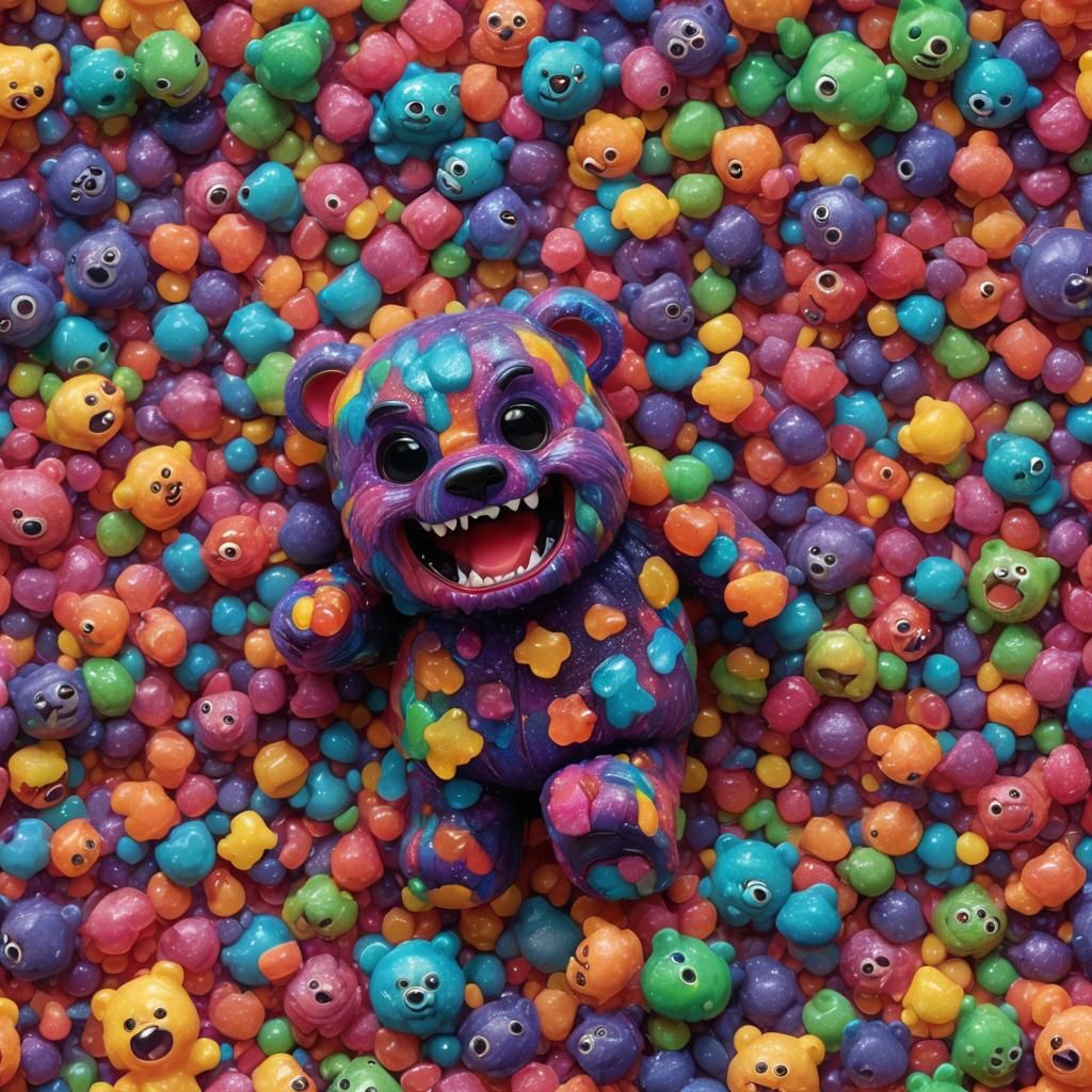 Hyperrealistic Gummy Bear Monster Concept Art