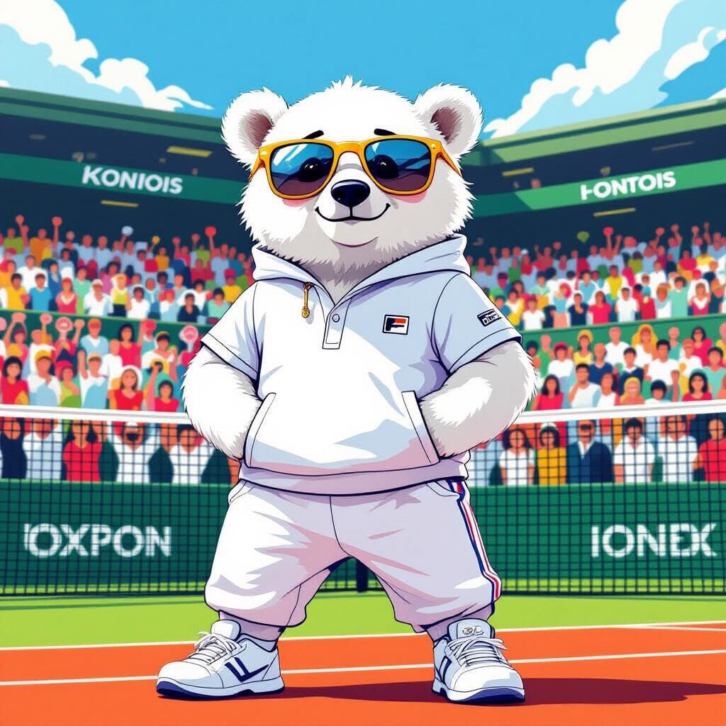 Polar Bear Cub Tennis Star at Wimbledon