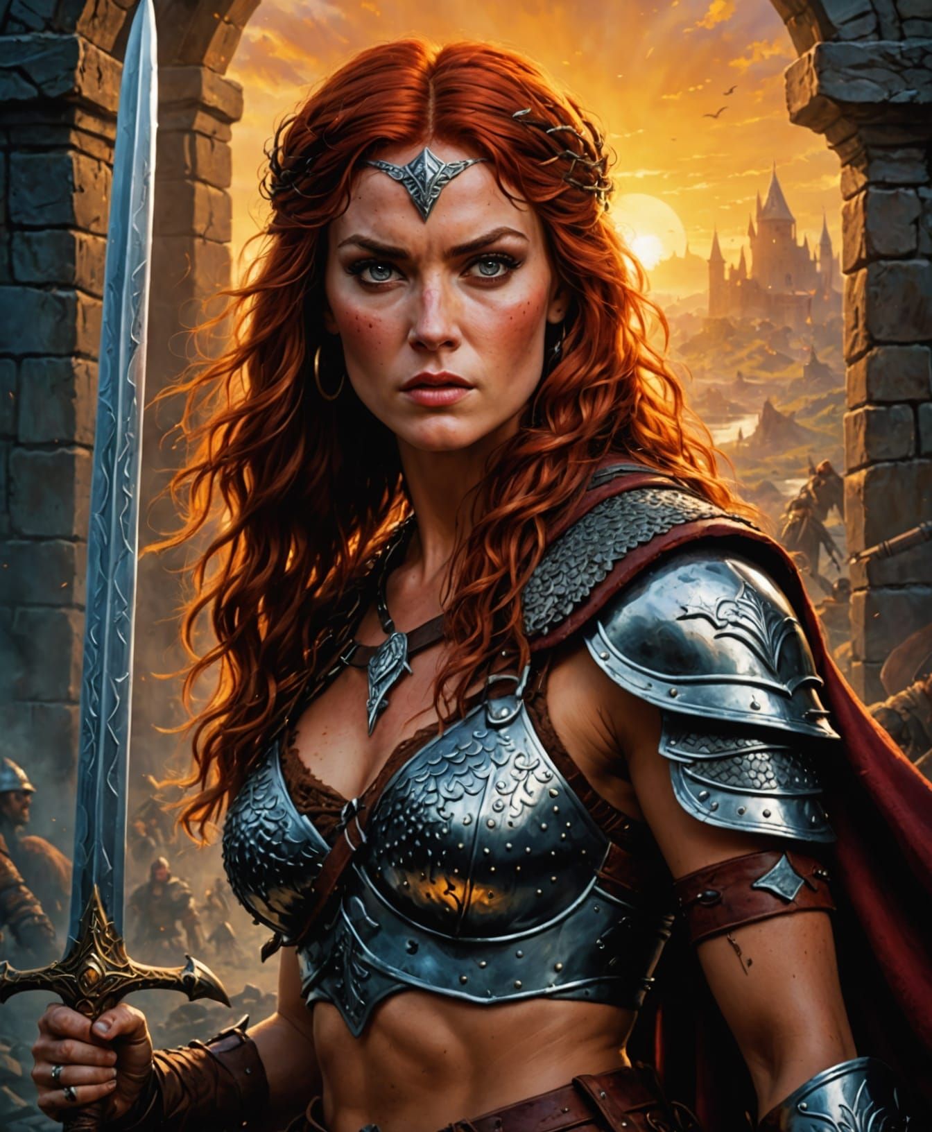 Epic Red Sonja in 80's Movie Style