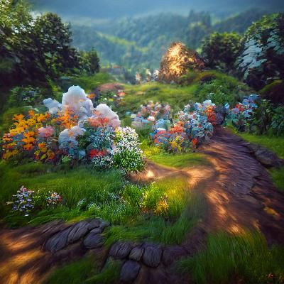 Lush Forest Garden Ecosystem