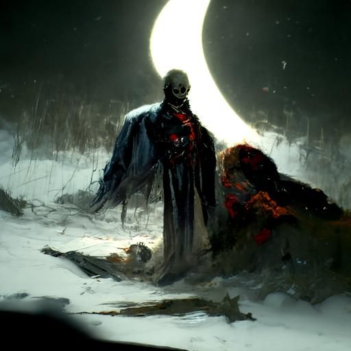 Sinister Lunar Demise: A Greg Rutkowski-inspired Vision