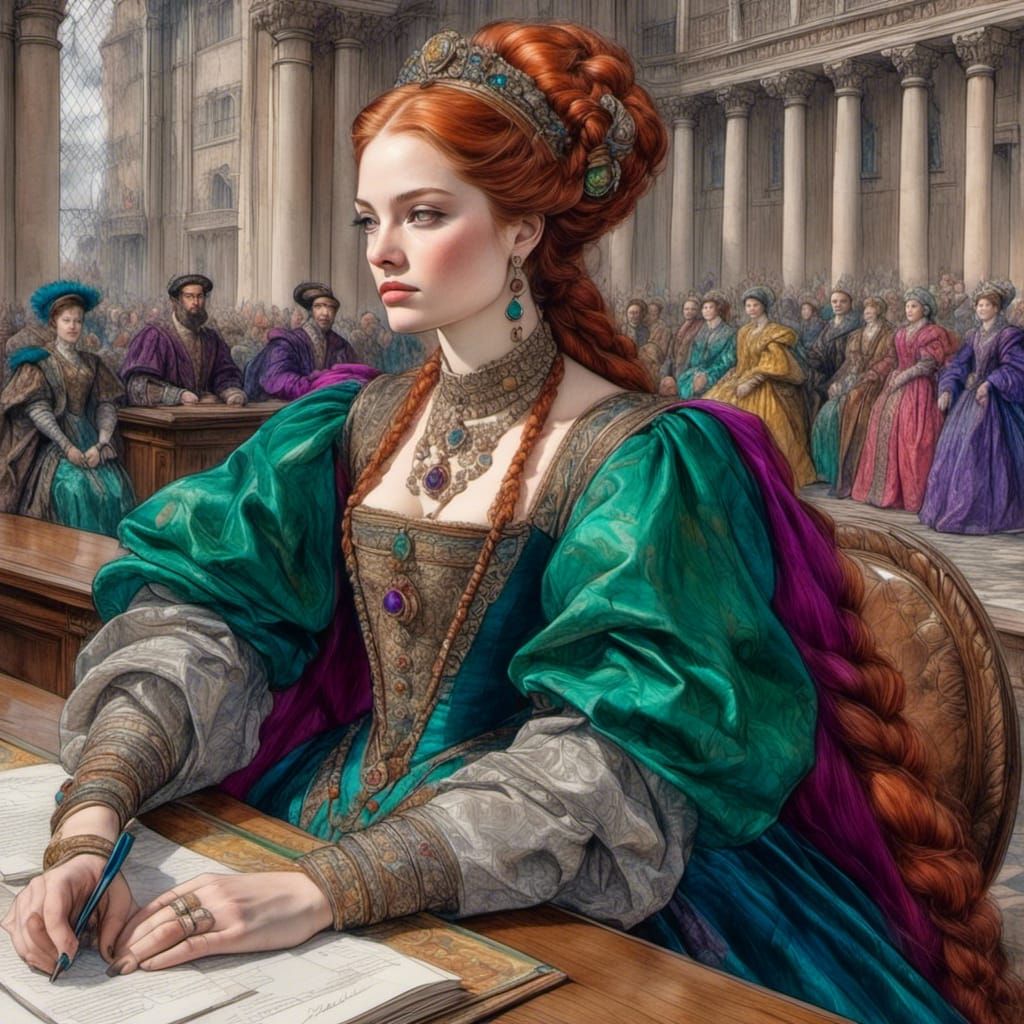 Rainbow-Haired Noblewoman at Henry VIII's Court