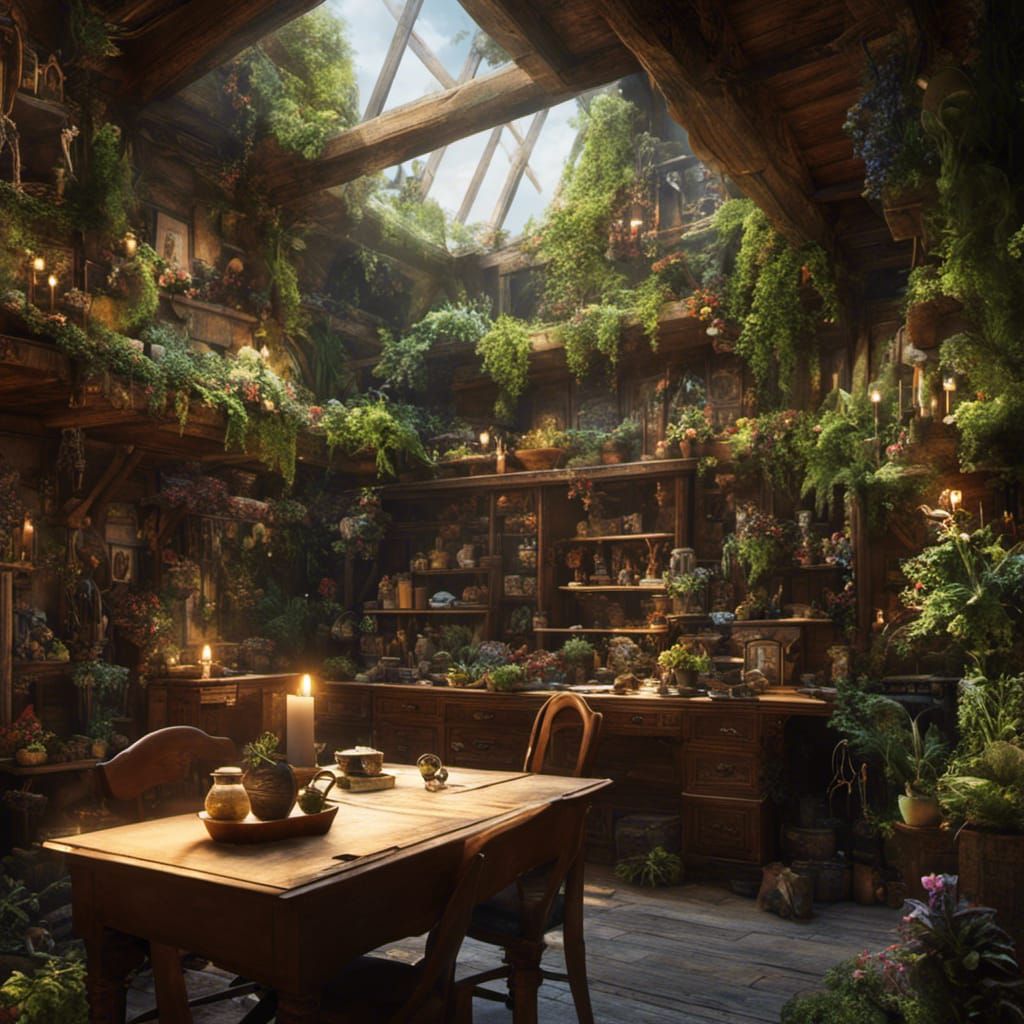 Fantastical Miniature Room in Detailed Matte Painting