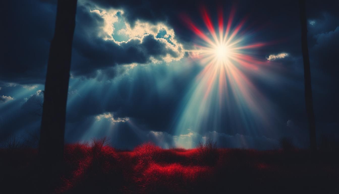 Disturbing Image with Divine Light and Soft Focus