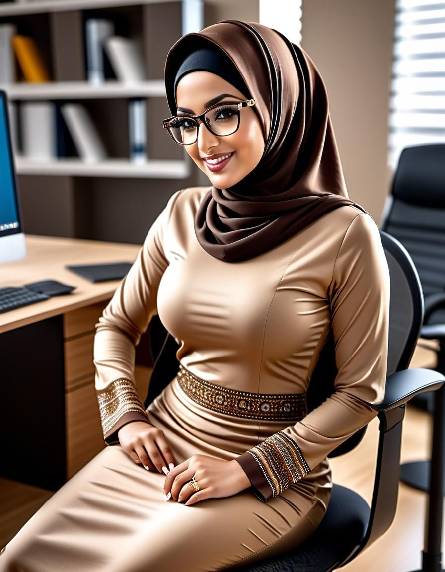 Middle Eastern Athlete in Office as Pop Art