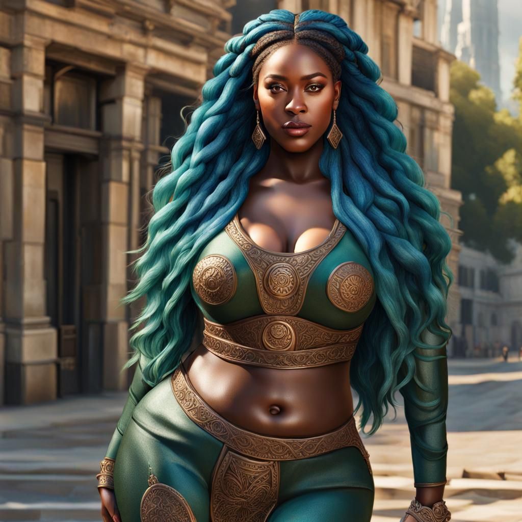 Hyperrealistic Portrait of a Plus-Size Woman on Olympus