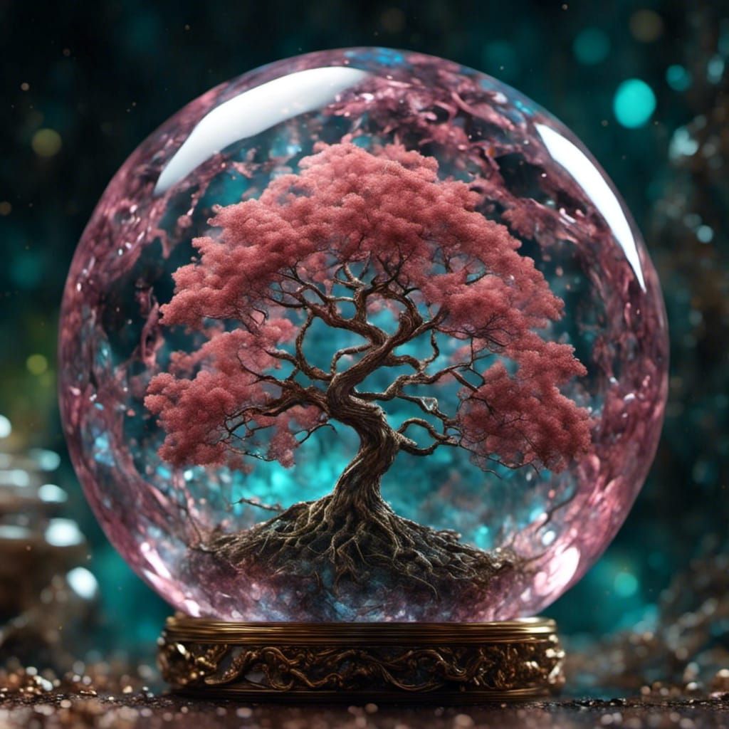 Yggdrasil in Glass Orb Digital Art