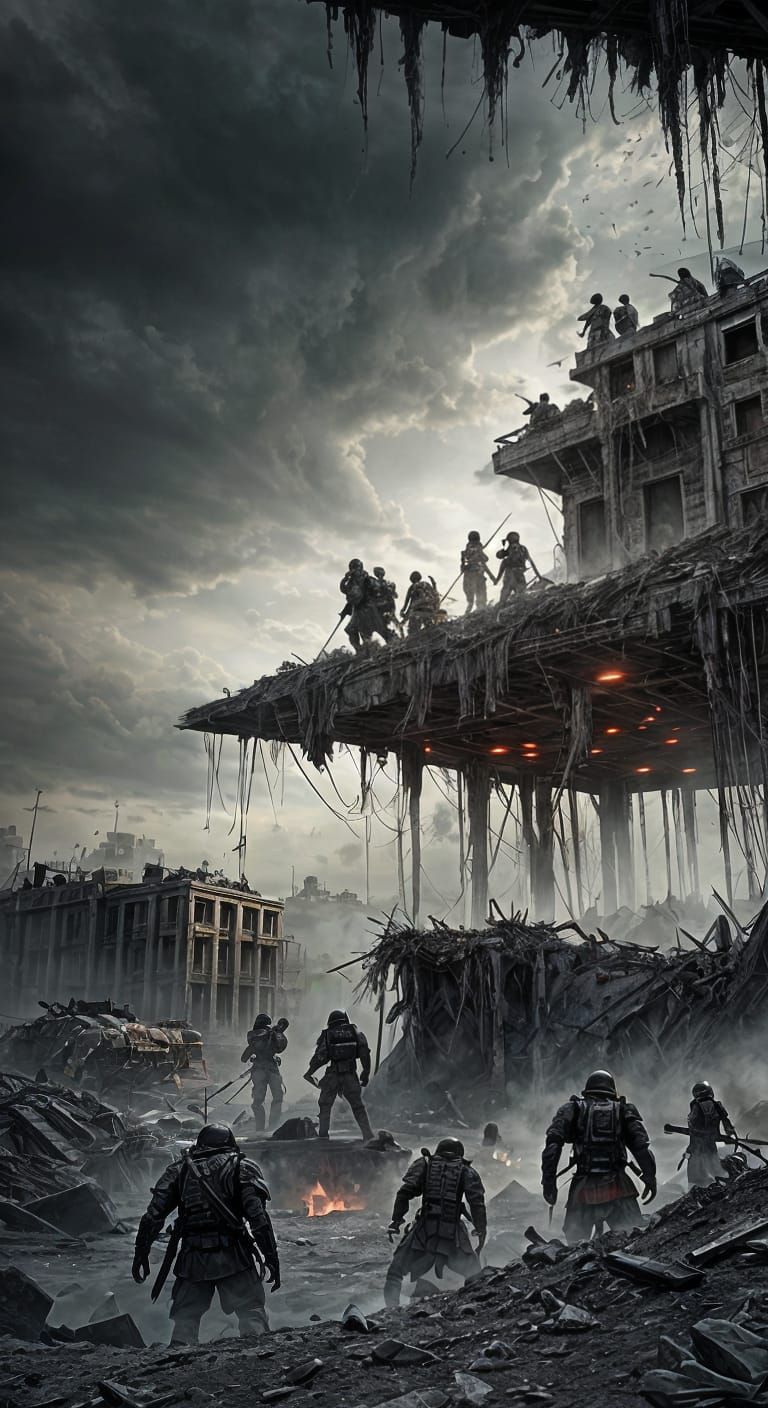 In a final act of barbarism, the invading forces then seized...