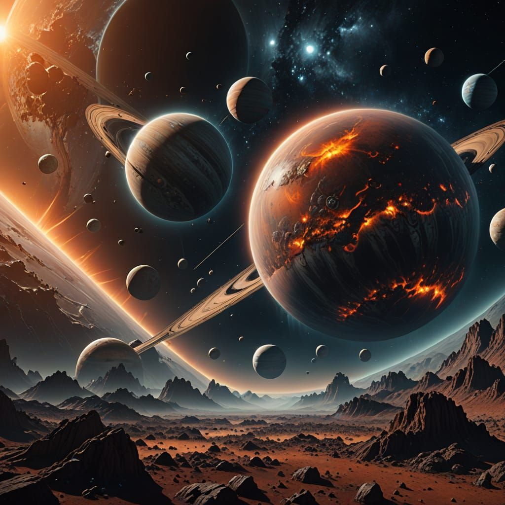 First Image of Multi-Planet Solar System: Digital Painting