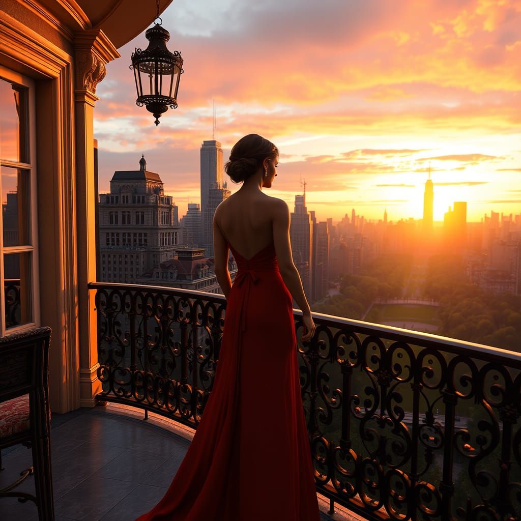 Mary Jane Watson Parker on a balcony overlooking central park