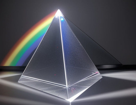 Rainbow Refraction in Glass Prism