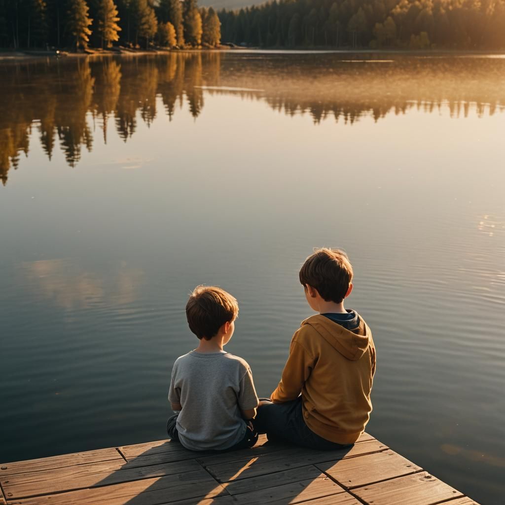 Serene Sunset: A Cinematic Portrait of a Child