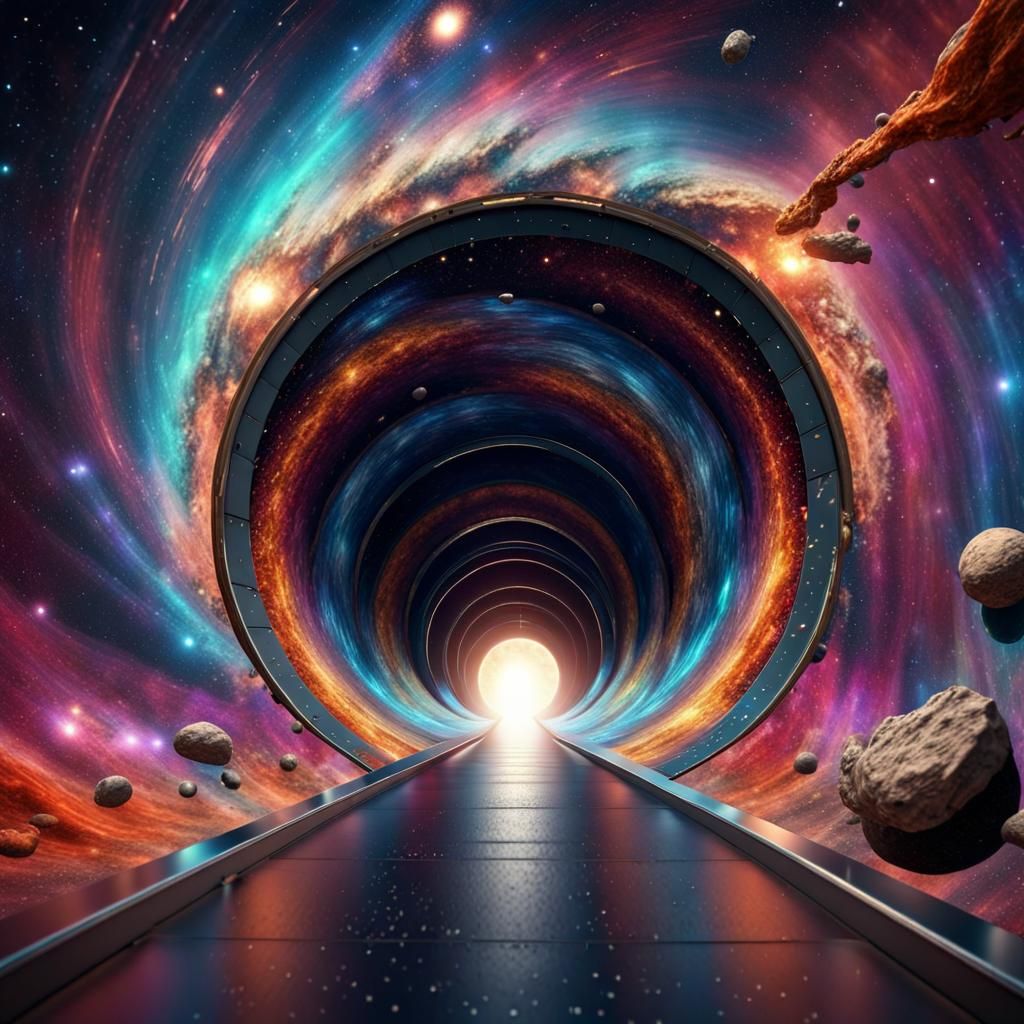 Cosmic Universe: 3D Spinning Tunnel in Rich Colors