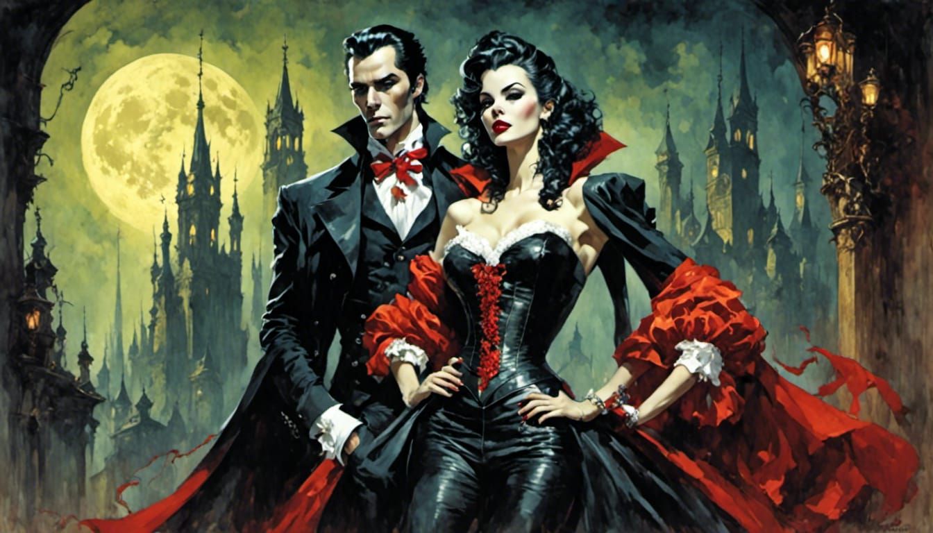 Dracula in Retro Rockabilly Style