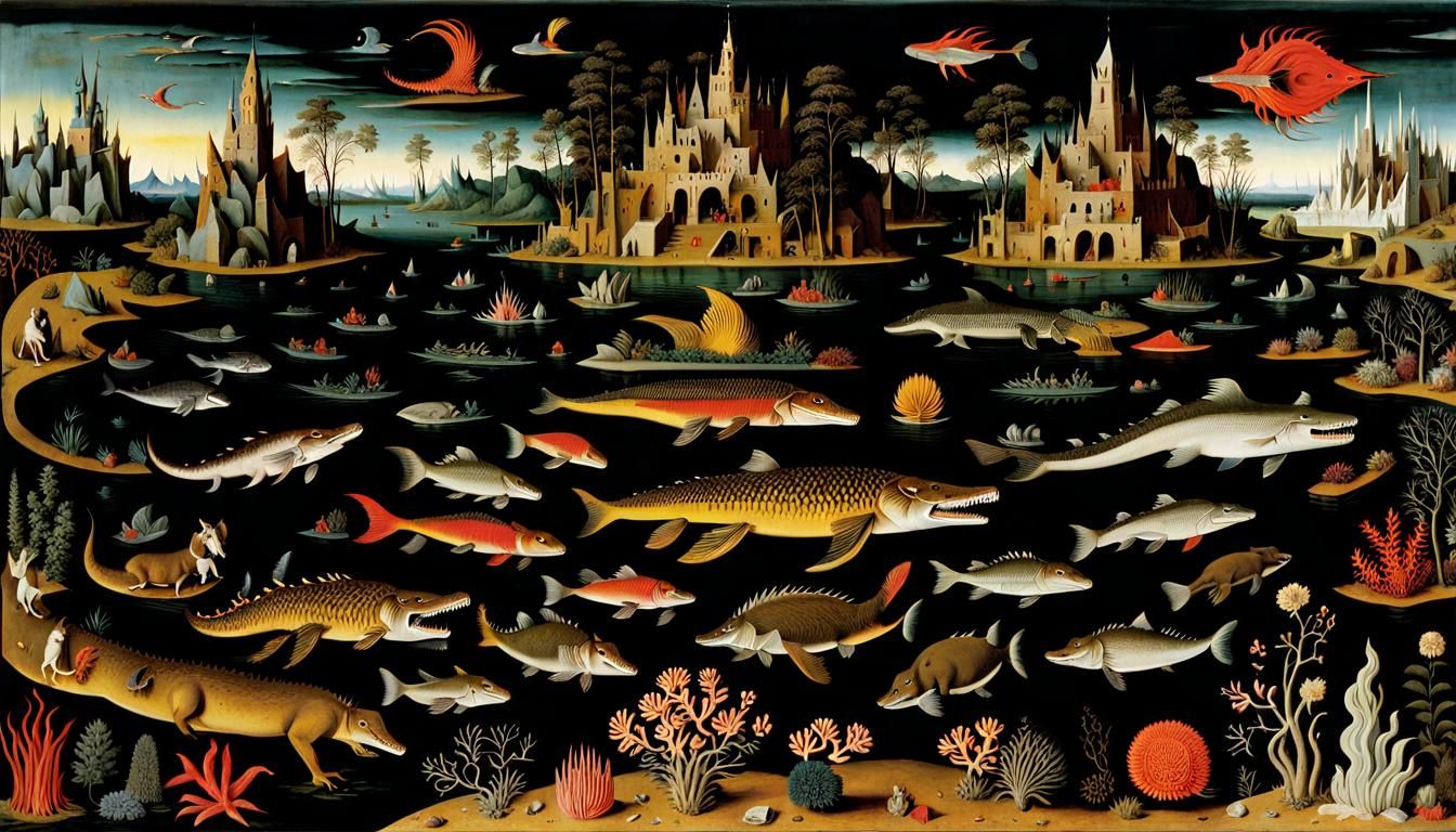 Surreal Hellscape Teeming with Life in Bosch Style