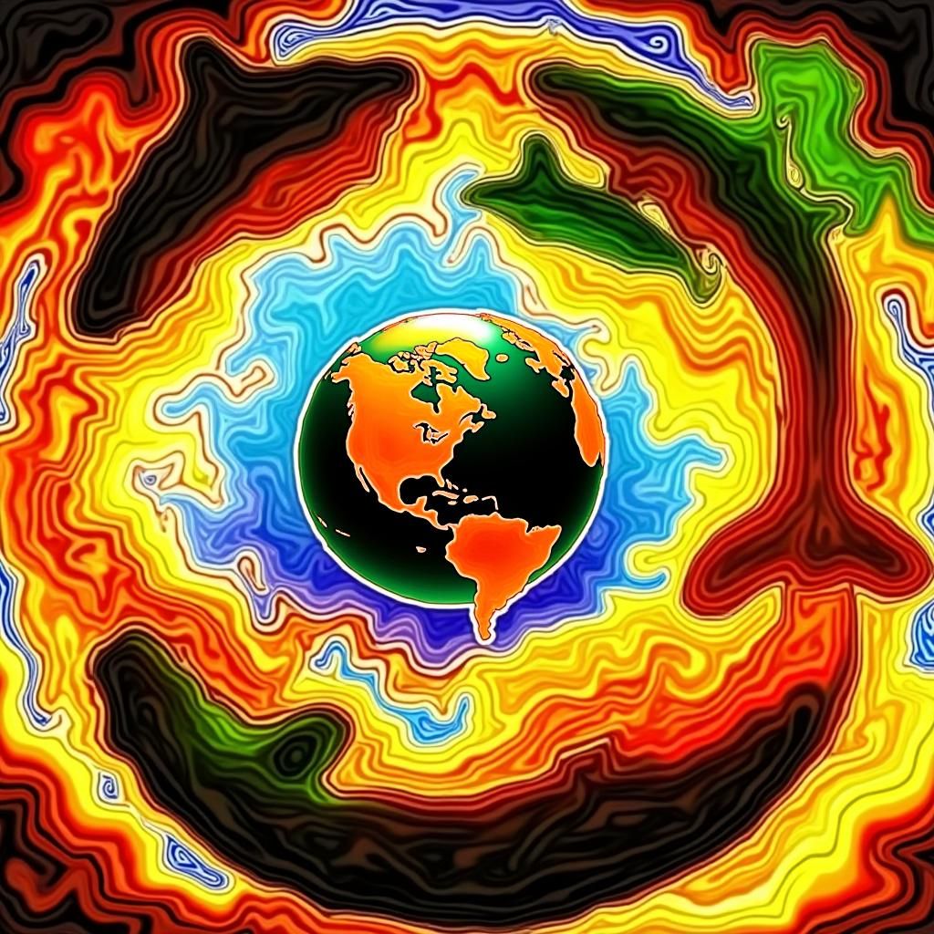 Psychedelic Whale Swimming in the Ocean